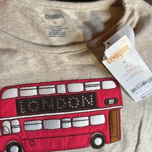 Rare London Double Decker Bus Gymboree Top Size 12
